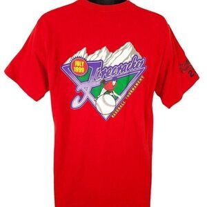 Firecracker Baseball Tournament T Shirt Vintage 90s 1999 Chatfield Chargers High